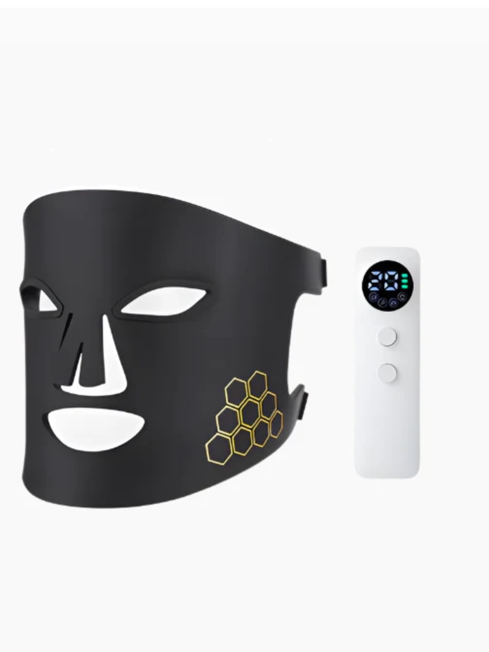 LED Therapy Facial Mask for Radiant Skin - Black